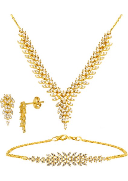 Sarmaşık 14 Ayar Altın Nişan Takı Seti