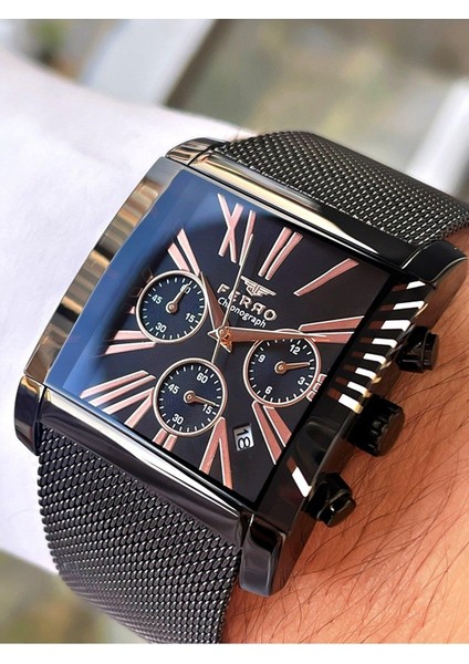 NS.FR101-R13 Ferro Iç Fonksiyonları Aktif Chronograph 30 mt Suya Dayanıklı Erkek Kol Saati