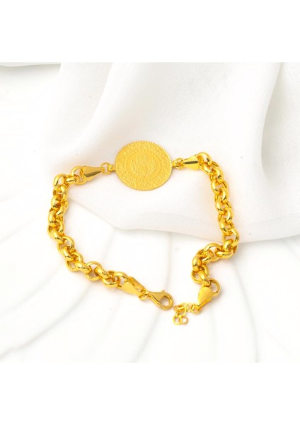 Kalın Doç Altın Zincirli Çeyrekli Bileklik fiyatları