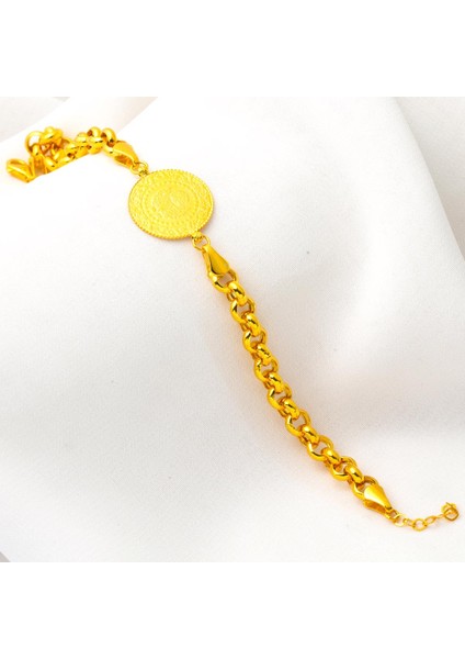 Kalın Doç Altın Zincirli Çeyrekli Bileklik fırsatları