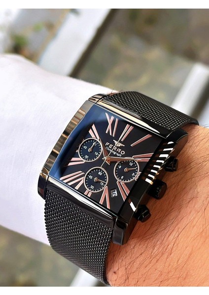 NS.FR101-R13 Ferro Iç Fonksiyonları Aktif Chronograph 30 mt Suya Dayanıklı Erkek Kol Saati
