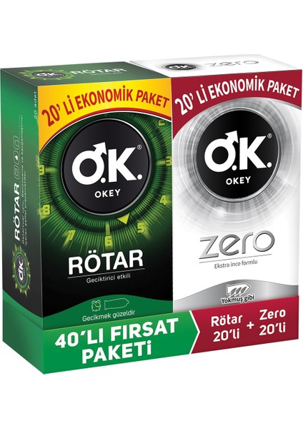 Rötar 20'Li Ve Zero 20'Li Prezervatif