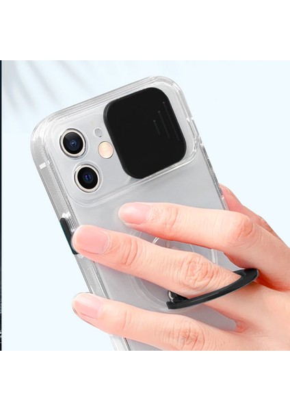 Ally iPhone 12 Pro 6.1inç Kılıf Sürgülü Kamera Lens Korumalı Yüzük Standlı Silikon Kılıf modelleri