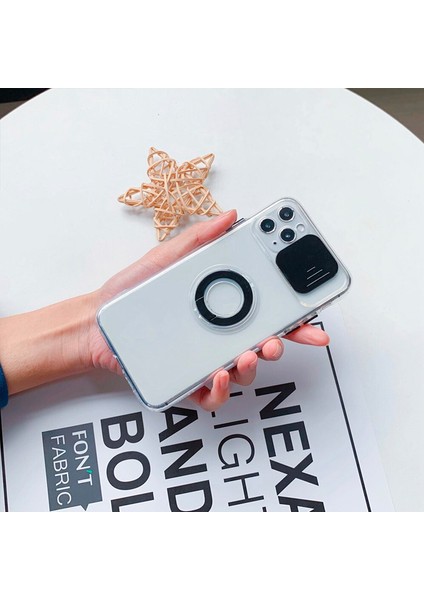 Ally iPhone 12 Pro 6.1inç Kılıf Sürgülü Kamera Lens Korumalı Yüzük Standlı Silikon Kılıf indirimleri