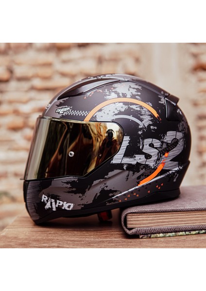 Rapıd Cırcle Mat Tıtanıum-Turuncu Kask