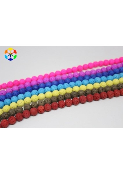 Lav Taşı Koyu Mavi Renkli Yarım Dizi 8mm (18CM Uzunluğundadır)