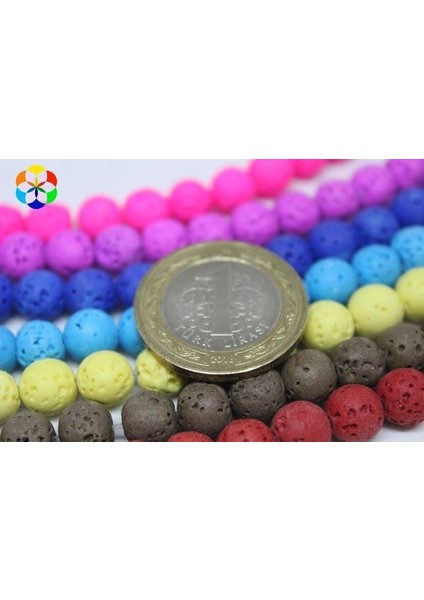 Lav Taşı Fosforlu Pembe Renkli Yarım Dizi 8mm (18CM Uzunluğundadır) modelleri