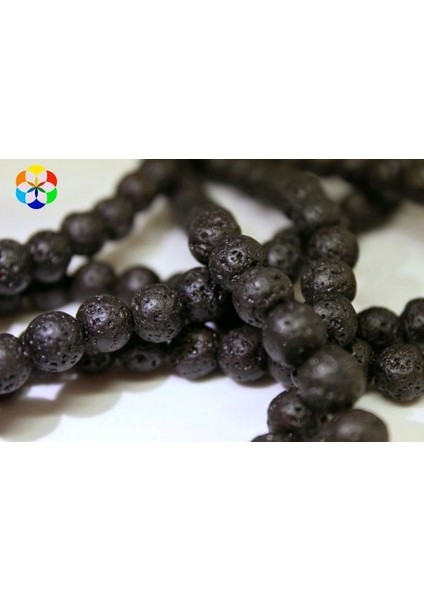Lav Taşı Yarım Dizi 8mm (18CM Uzunluğundadır)