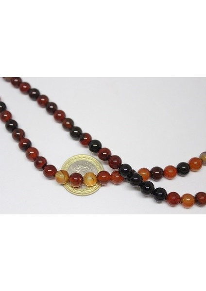 Akik Taşı Yarım Dizi 8mm (17303) (18CM Uzunluğundadır) indirimleri