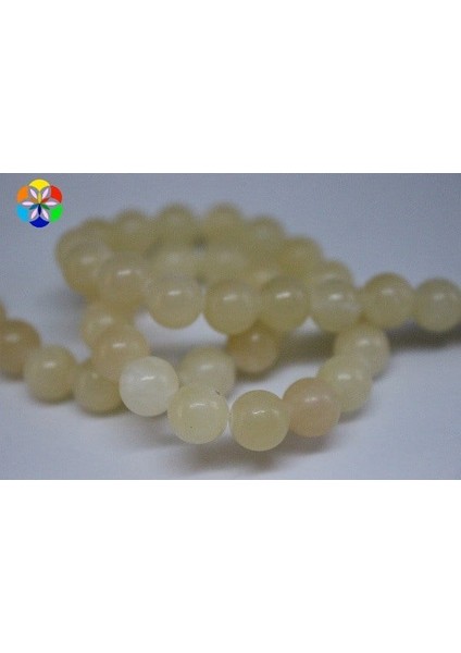 Kalsit Taşı Yarım Dizi 8mm (18CM Uzunluğundadır)