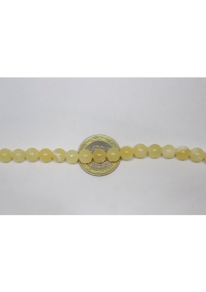 Kalsit Taşı Yarım Dizi 8mm (18CM Uzunluğundadır) fırsatları