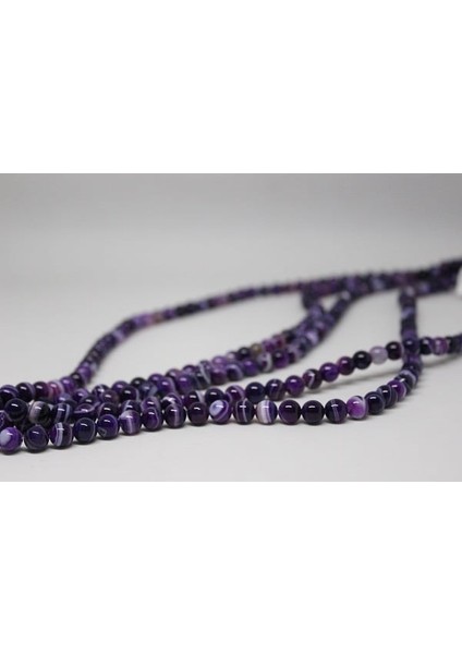 Akik Taşı Mor Yarım Dizi 8mm (7777) (18CM Uzunluğundadır) fırsatları