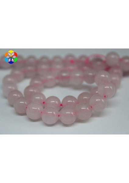 Pembe Kuvars Taşı Yarım Dizi 8mm (18CM Uzunluğundadır)