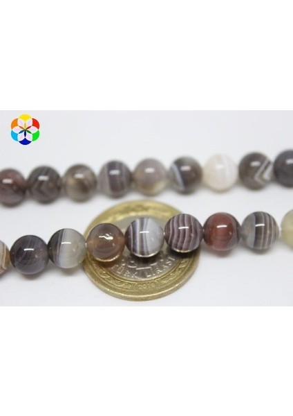 Botswana Akik Taşı Yarım Dizi 8mm (18CM Uzunluğundadır) fırsatları