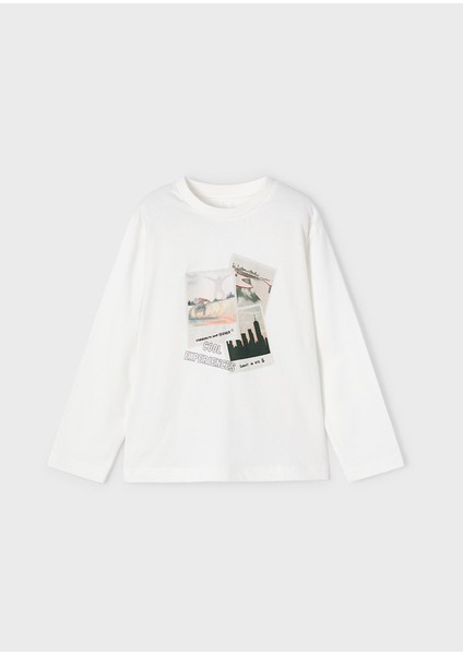 Erkek Çocuk Baskılı Tişört Krem 4022 fiyatları