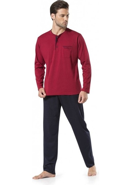 5560 Erkek Çeyizlik Beşli Rop Pijama Takım - Bordo fiyatları