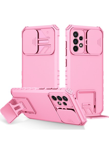 Samsung Galaxy A52 / A52S 5G PC+TPU Kickstand Kapak Slayt Kamera Kapak Telefon Kılıfı (Yurt Dışından)