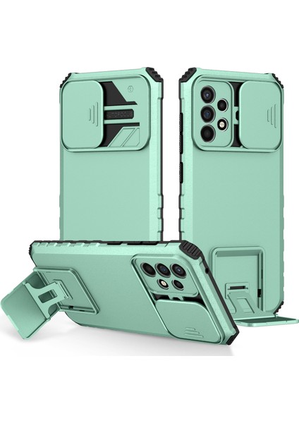 Samsung Galaxy A52 / A52S 5G PC+TPU Kickstand Kapak Slayt Kamera Kapak Telefon Kılıfı (Yurt Dışından)