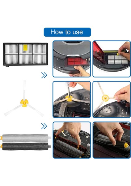 800 900 Serisi 850 860 861 866 870 880 890 Için Yedek Parça Kiti Robotik Elektrikli Süpürge Aksesuarı