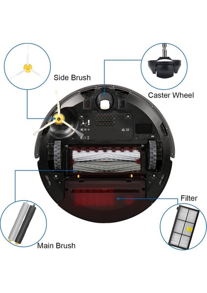 800 900 Serisi 850 860 861 866 870 880 890 Için Yedek Parça Kiti Robotik Elektrikli Süpürge Aksesuarı