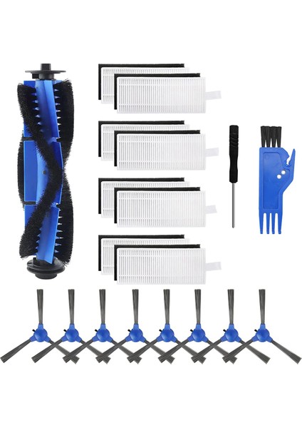 Robovac 11S, 12, 15C, 30, 30C Robotik Süpürge ile Uyumlu Fırça ve Filtre - Mavi (Yurt Dışından)