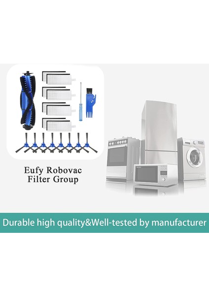 Robovac 11S, 12, 15C, 30, 30C Robotik Süpürge ile Uyumlu Fırça ve Filtre - Mavi (Yurt Dışından)