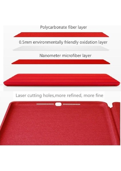 Apple iPad Pro 11 Inç 4. Nesil (2022) Prime Smart Orj. Deri Case Tablet Kılıfı Kırmızı