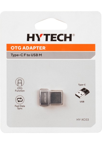 HY-XO33 Siyah Type C F To USB M Metal Gövdeli Otg Çevirici