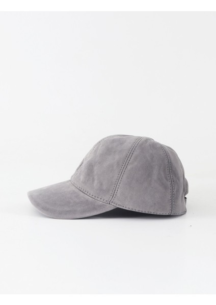 Gri Rengi Süet Kep Şapka - Gri Cap