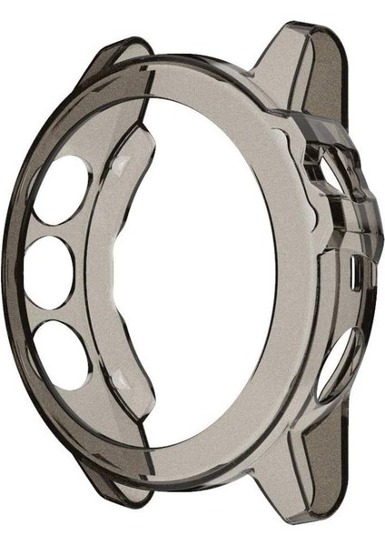 Garmin Fenix 5x Plus ile Uyumlu Silikon Kenar Koruyucu Siyah Kılıf