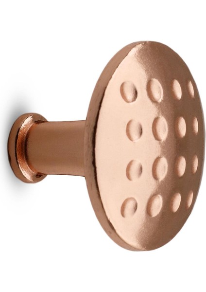 Düğme Noktalı Çekmece Dolap Kapak Kulpu Kulbu Metal Bakır Kulp