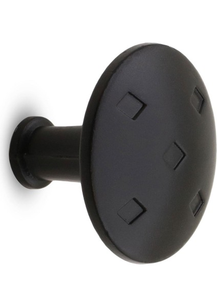 Baklavalı Düğme Çekmece Dolap Kapak Kulpu Mat Siyah Metal Kulp