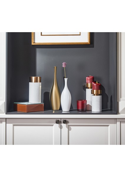 Gold Dar Ağızlı Seramik Vazo