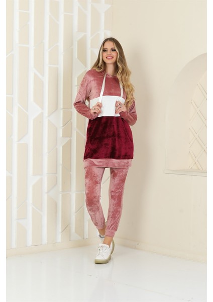 Kadın Kadife Kapüşonlu Tesettür Eşofman Takımı fiyatları