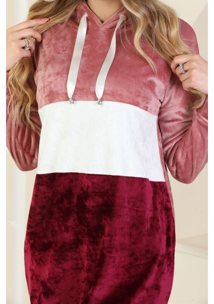 Kadın Kadife Kapüşonlu Tesettür Eşofman Takımı fırsatları