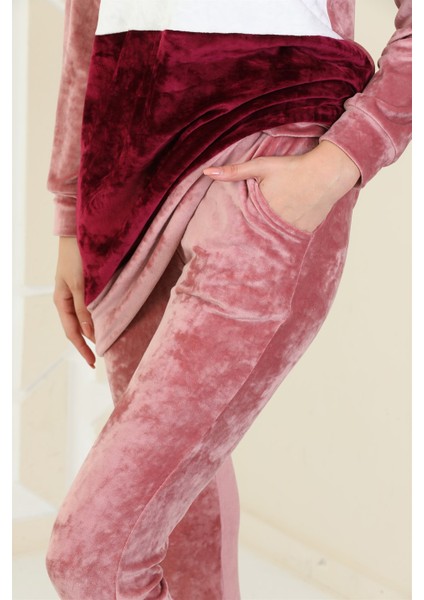 Kadın Kadife Kapüşonlu Tesettür Eşofman Takımı indirimleri