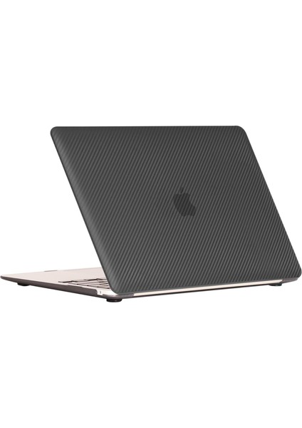 MacBook Air 13 2020 A2179 Uyumlu Kılıf Koruyucu Kapak Karbon Fiber Desenli Transpan Tasarım 13.3"