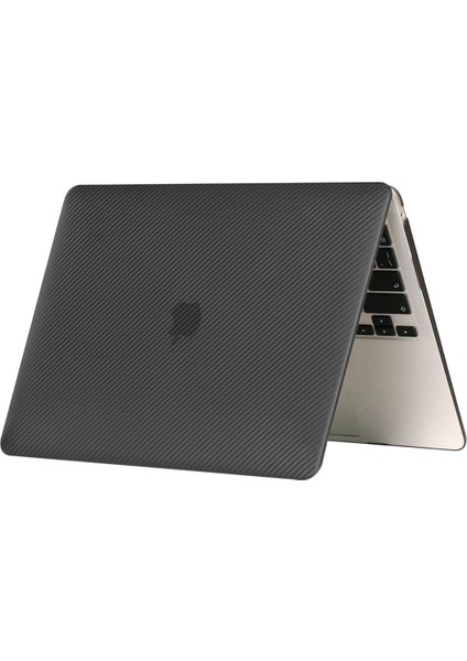 MacBook Pro 13 M2 2022 A2686 Uyumlu Kılıf Koruyucu Kapak Karbon Fiber Desenli Transpan Tasarım 13.3"