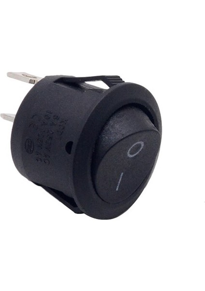 Roba Yuvarlak 2 Pin Anahtar Rocker Switch Mini Buton Kcd1 Siyah Açma