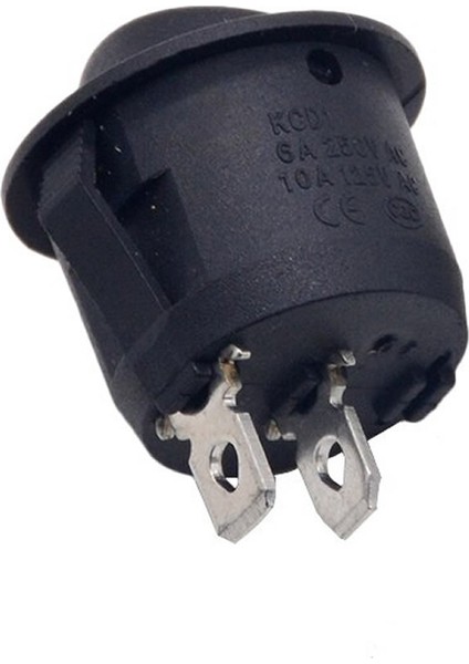 Roba Yuvarlak 2 Pin Anahtar Rocker Switch Mini Buton Kcd1 Siyah Açma