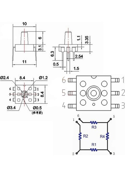 Roba MPS20N0040D-D Basınç Sensörü 0-40KPA Dıp-6 Mems Biyomedikal