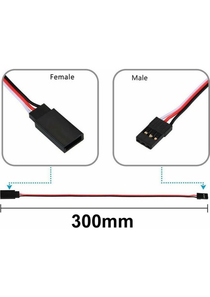 Roba Servo Motor Uzatma Kablosu 30CM SG90 MG995 MG946R MG996R MG945