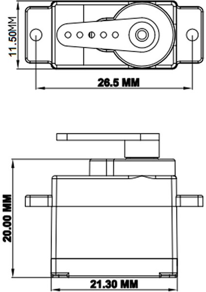 Roba 5gr DM-S0050 Servo Motor Rc Doman Mikro Plastik Dişli 1kg.cm Tork