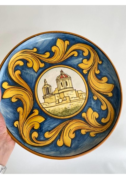 El Yapımı Damgalı Dekoratif Seramik Duvar Tabağı 32CM modelleri