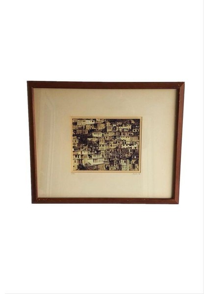 Iran Masuleh Köyü Sepya Çekim Çerçeveli Fotoğraf 45X55CM