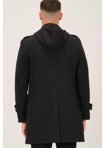 PLT8334 Dewberry Erkek Palto-Siyah-Lacivert fiyatları