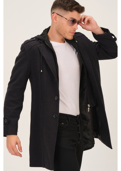 PLT8334 Dewberry Erkek Palto-Siyah-Lacivert fırsatları