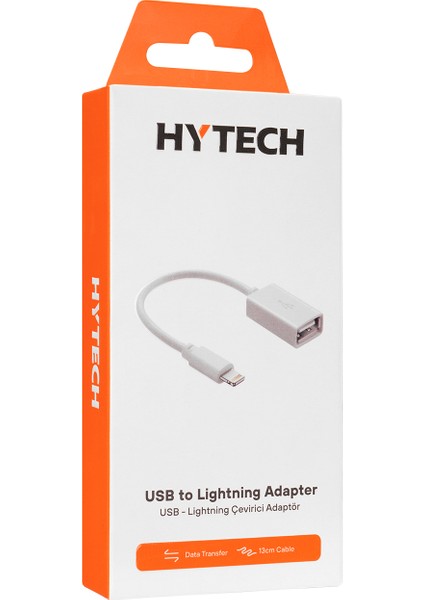 HY-XO48 Beyaz USB F To Lightning 10CM Kablolu Otg Çevirici