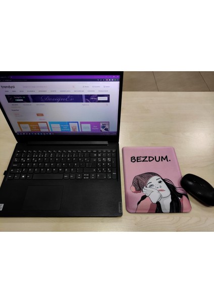 Bezdum Desenli Bilek Destekli Dikdörtgen Mousepad