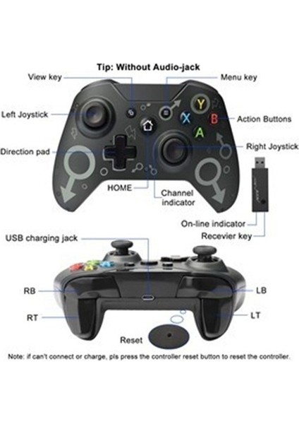 Crk Teknoloji N1 Xbox One Pc Ps3 Kablosuz Gamepad Xb1 Joystick Oyun Kolu Wireless Controller